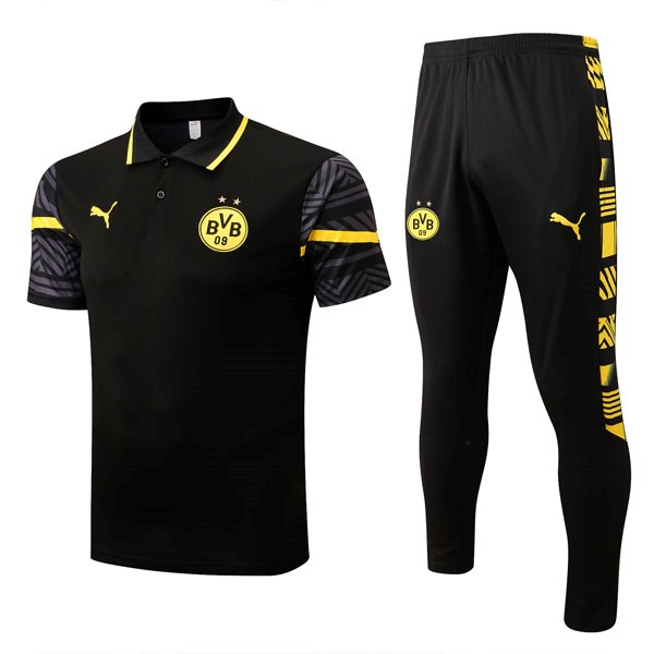 Polo Borussia Dortmund Conjunto Completo 2022-2023 Negro